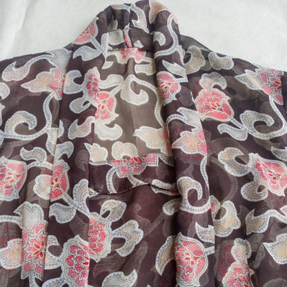 Vintage Red Brown Floral Kebaya Kutubaru