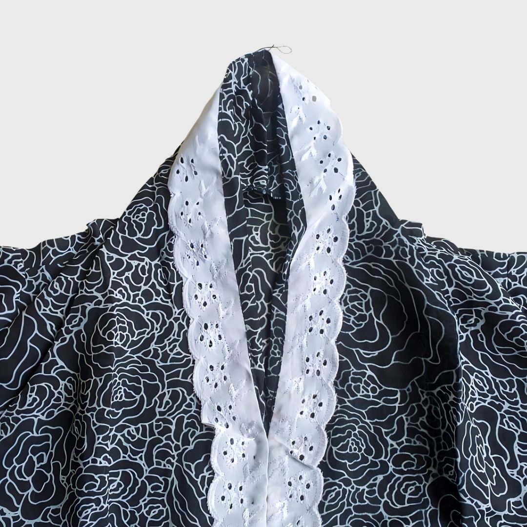 Rose Kebaya Chiffon White Traditional Indonesian Fashion