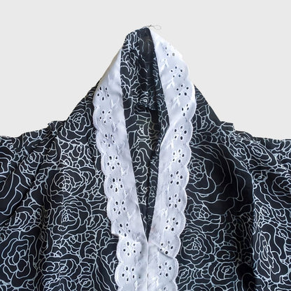 Rose Kebaya Chiffon White Traditional Indonesian Fashion