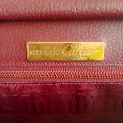 1990s Leather Half Moon Bordeaux Shoulder Bag