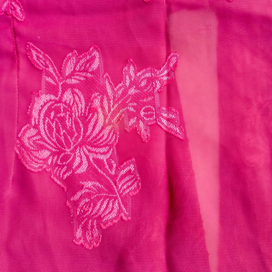 Vintage Pink Fuchsia Kutubaru Kebaya Rose Pattern