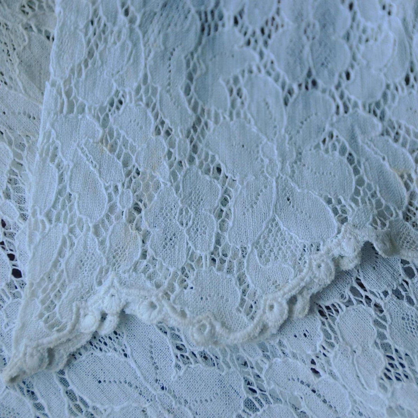 Vintage White Bluish Lace Indonesian Kebaya