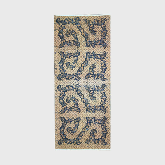 Antique Indonesian Hand Drawn Batik with Flower (Buketan) on Sidomukti Background