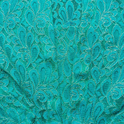 Vintage Turquoise Kutubaru Lace Kebaya