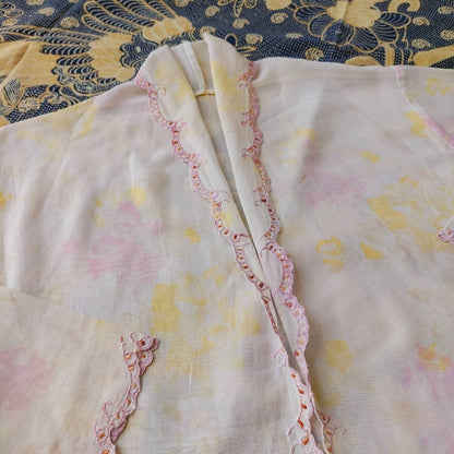 Vintage Kebaya With Yellow Rose Print
