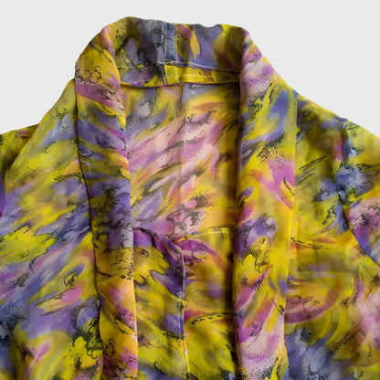 Vintage Yellow Purple Kebaya Kutubaru