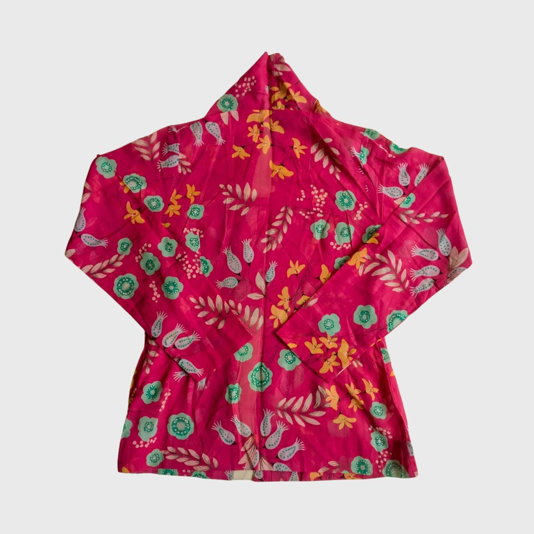 Vintage Pink Fuchsia Purple Kebaya Kutubaru