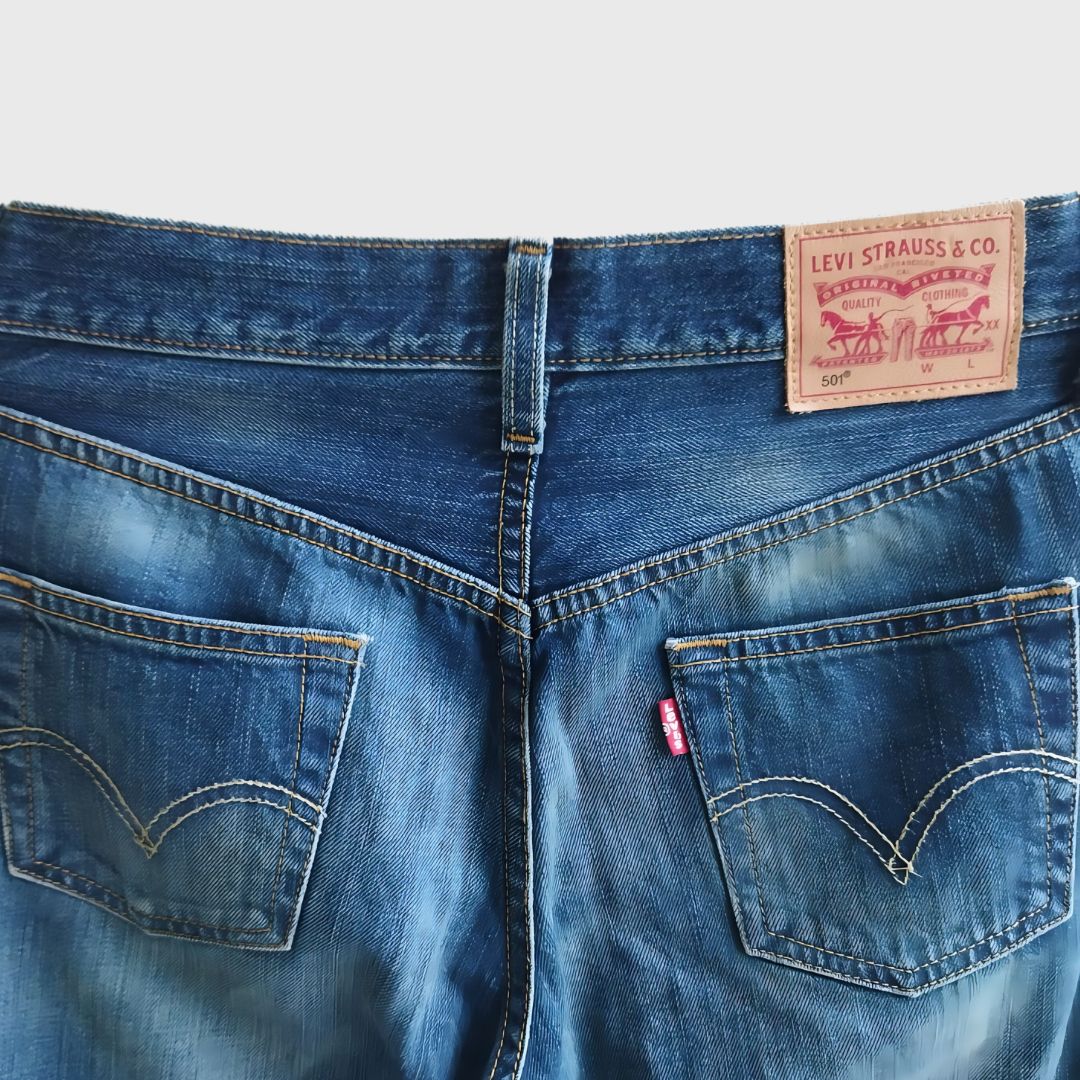 Vintage Multi Button Blue denim jeans