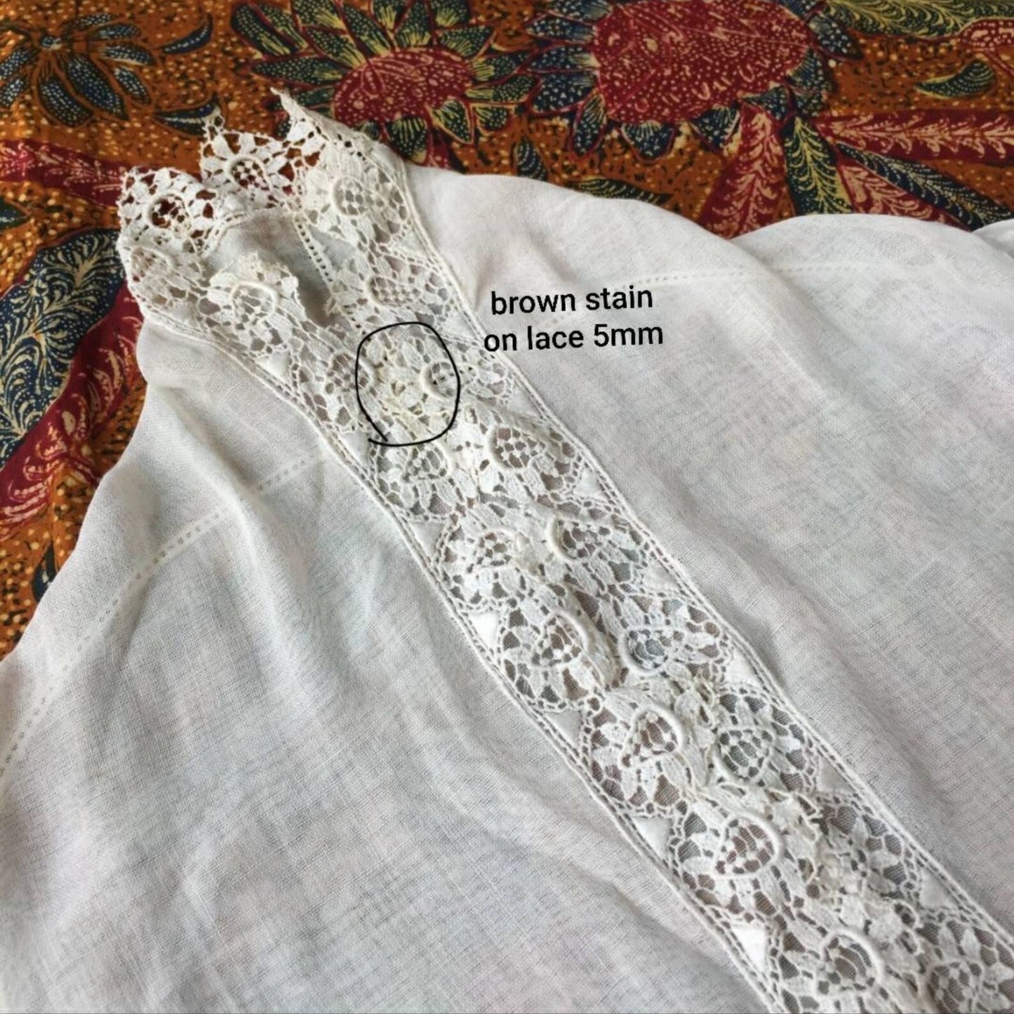 Vintage Indonesian Kebaya Krancang in White Ivory with Flowers Embroidery