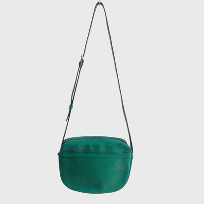 1990s Jeune Fille Borneo Green Leather Epi Sling Bag