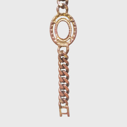 Oval Bracelet with Tan Accents