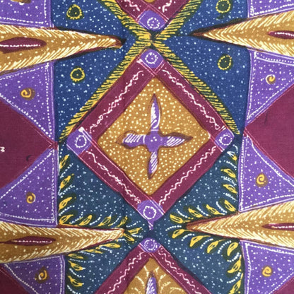 Vintage Indonesian Hand Drawn Sarung Batik with Sekarjagad and Tumpal Motifs