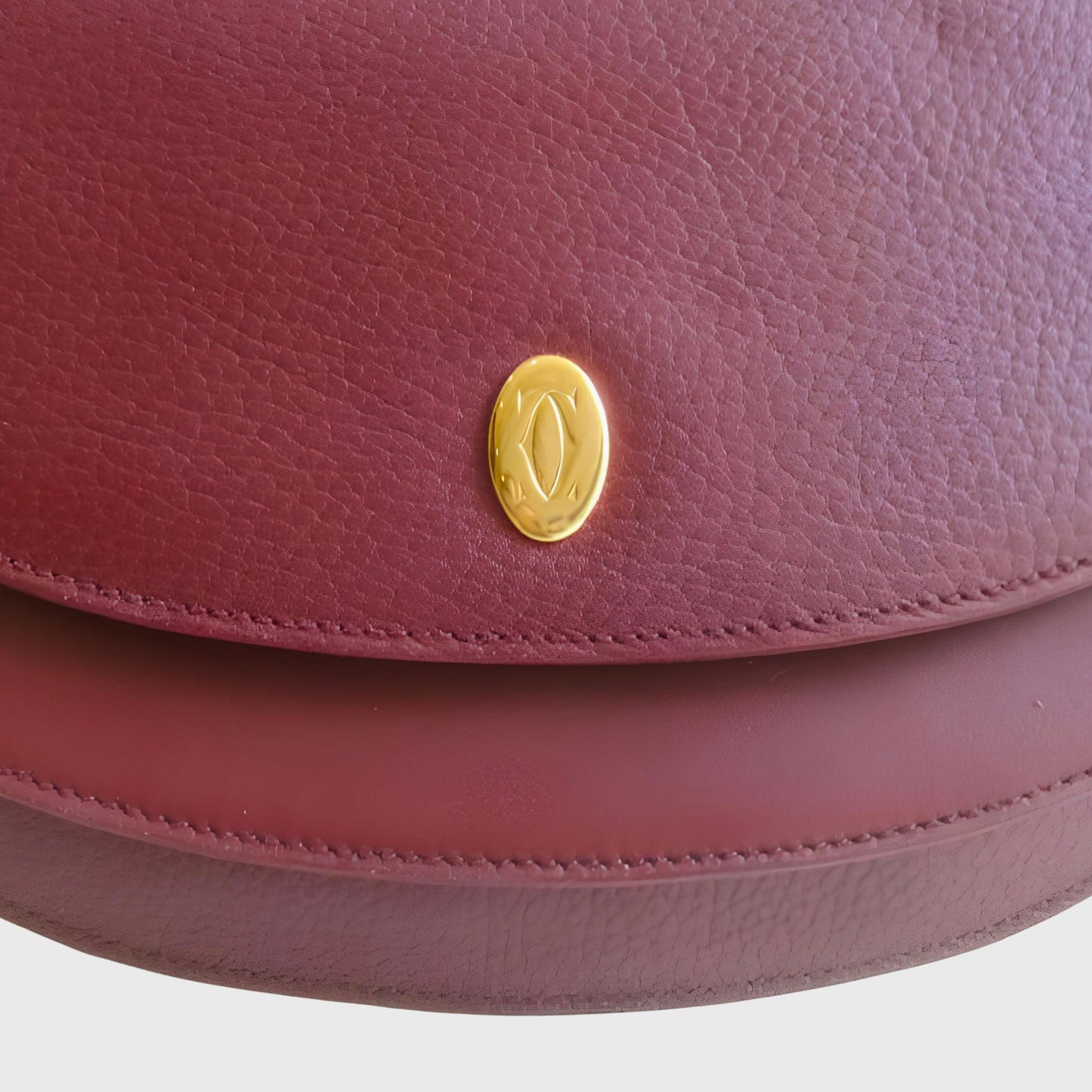 1990s Leather Half Moon Bordeaux Shoulder Bag
