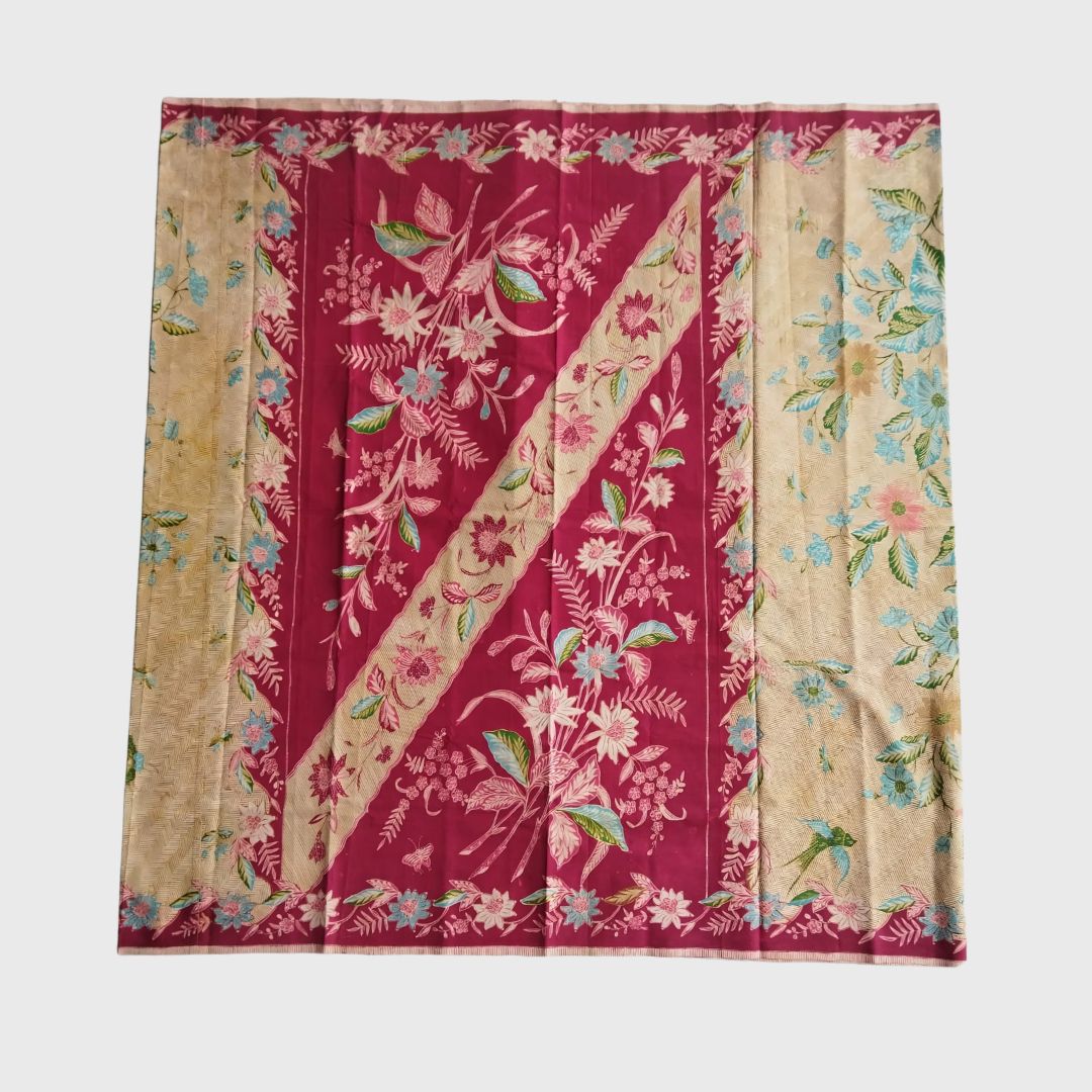Vintage 1940s Tumpal Lereng Buketan Dutch Saroong