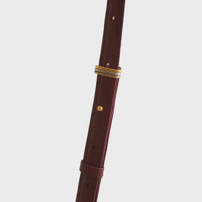 1990s Leather Half Moon Bordeaux Shoulder Bag