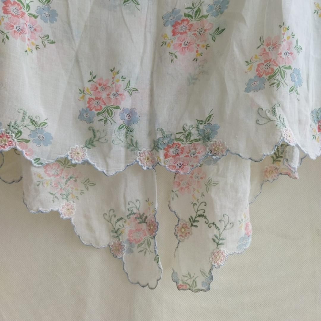Vintage Floral Cotton Encim Kebaya In Broken White