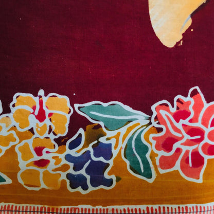 Vintage Indonesian Hand Drawn Batik 'Gendongan' (Baby Carrier) Lotus Motif