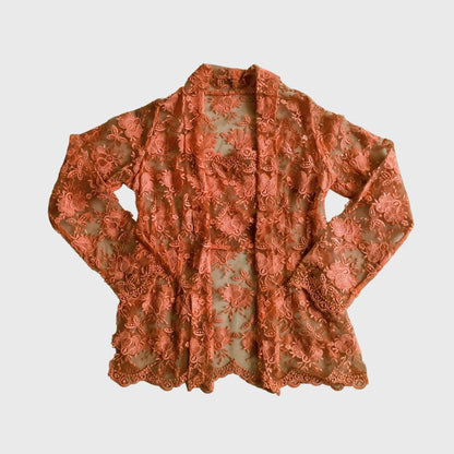 Vintage Orange Kebaya Lace