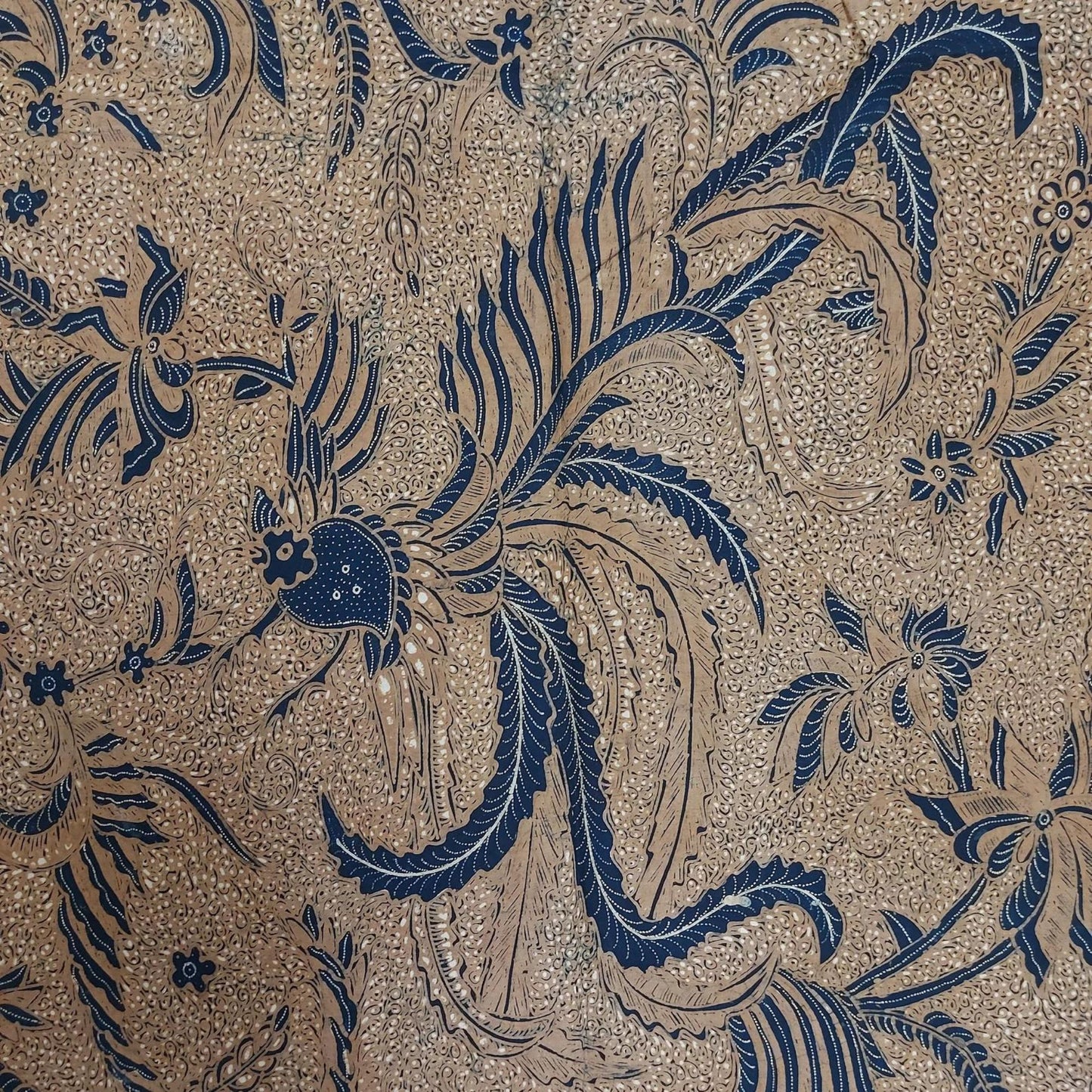 Indonesian Hand Drawn Javanese Batik Sogan Ukel with Phoenix Kain