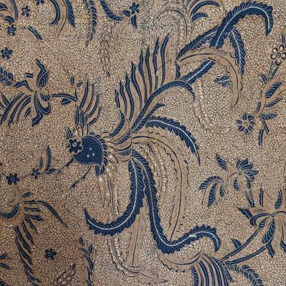 Indonesian Hand Drawn Javanese Batik Sogan Ukel with Phoenix Kain
