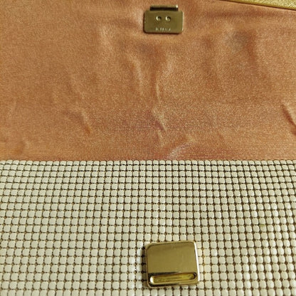 Vintage Envelope Ivory Metal Mesh Sling Bag