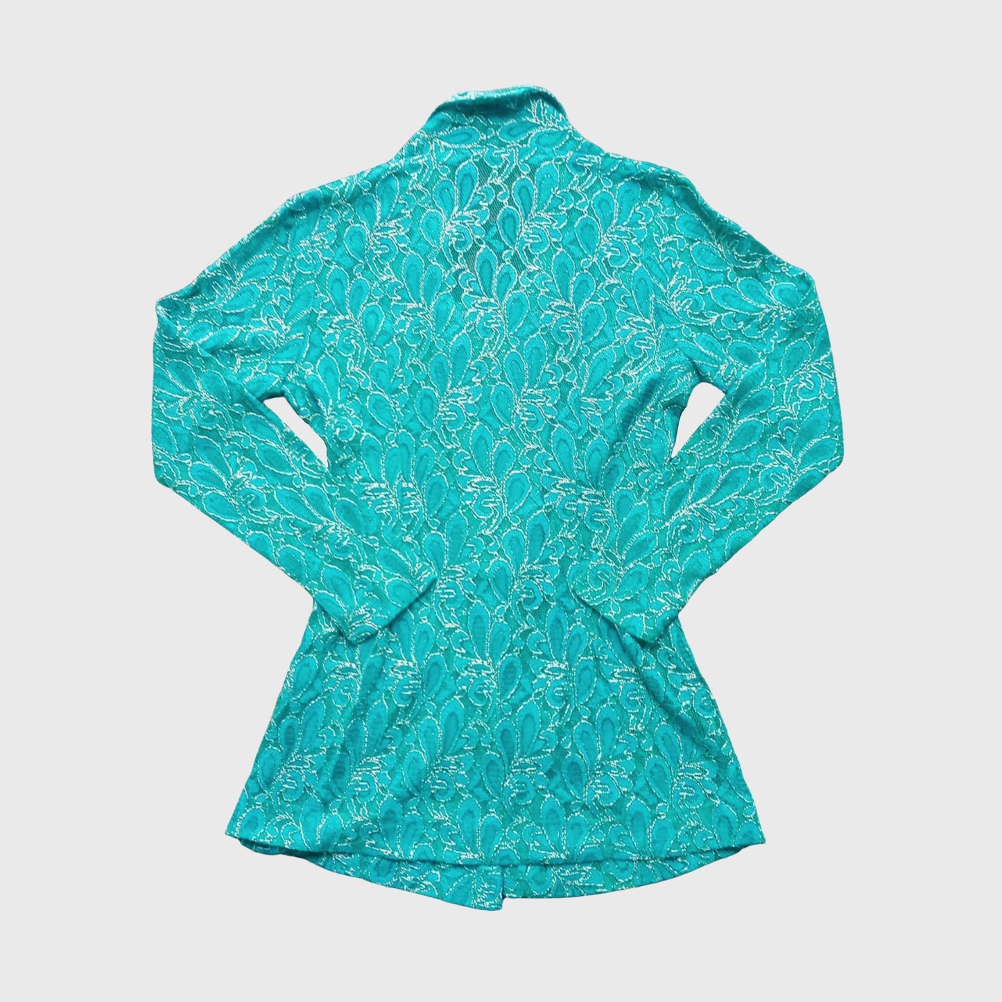Vintage Turquoise Kutubaru Lace Kebaya