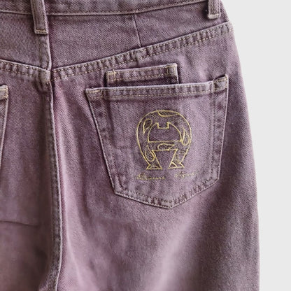1990s Denim Purple High Waisted Trouser
