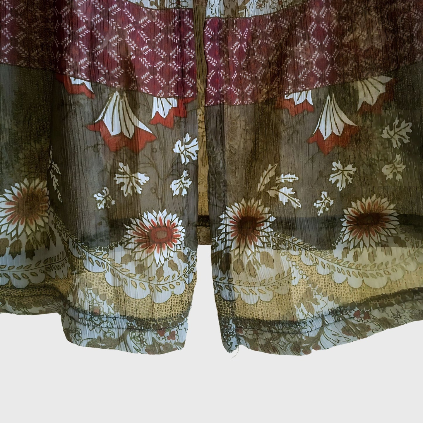 Vintage Army Green Chiffon Blouse
