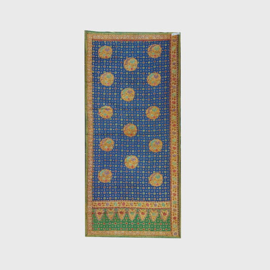 Indonesian Hand Drawn Javanese Batik Jlamprang Biru Royal Motif Gemstone Kain