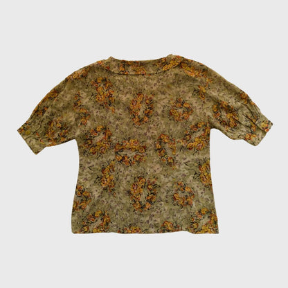 Vintage Abstract Floral Blouse
