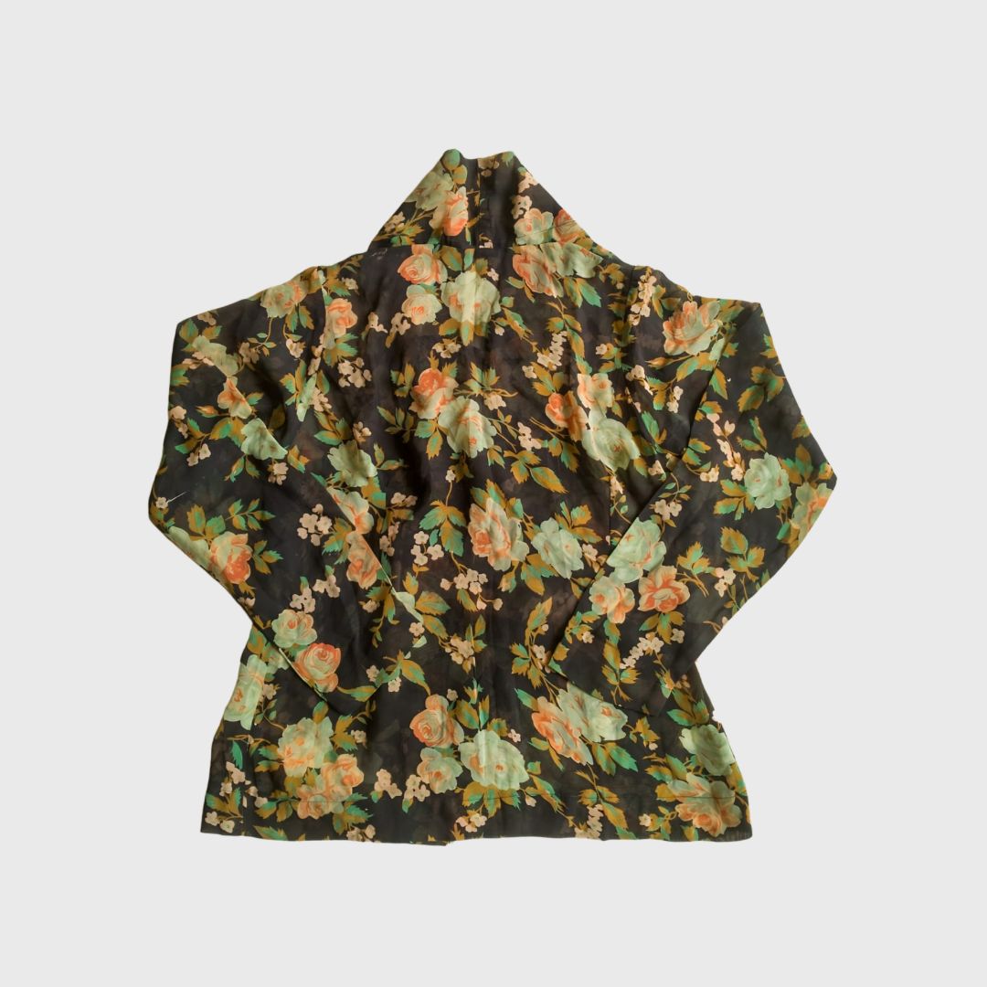 Vintage Black Orange Kebaya Kutubaru