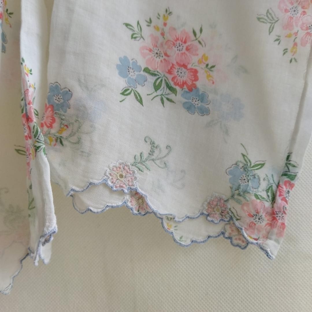 Vintage Floral Cotton Encim Kebaya In Broken White