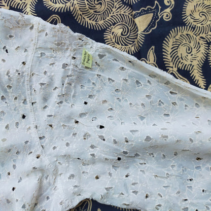 Vintage 70s Kebaya with Maple Motif and Kerancang Embroidery Trim