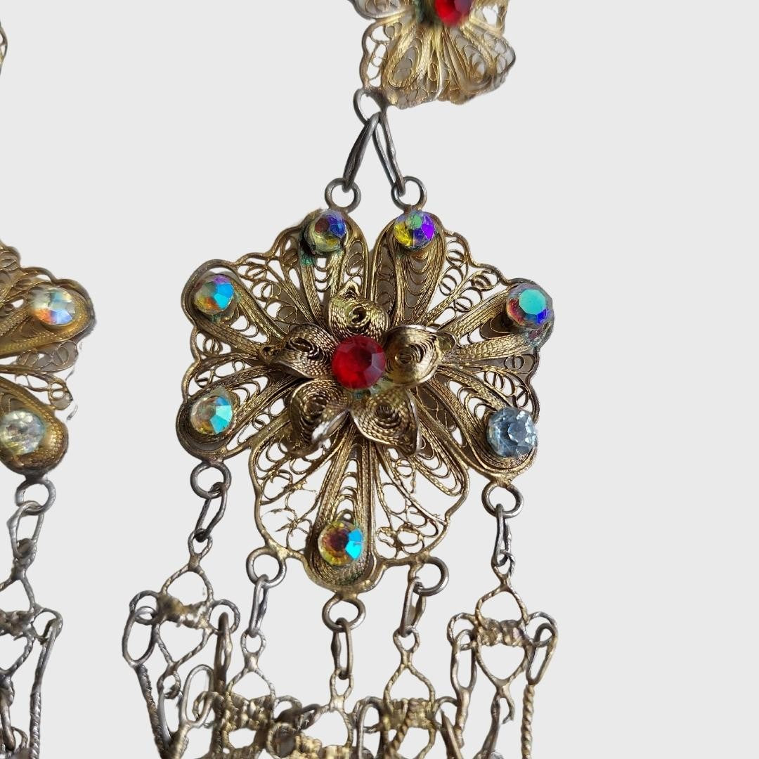 Vintage Palembang Filigree Earrings