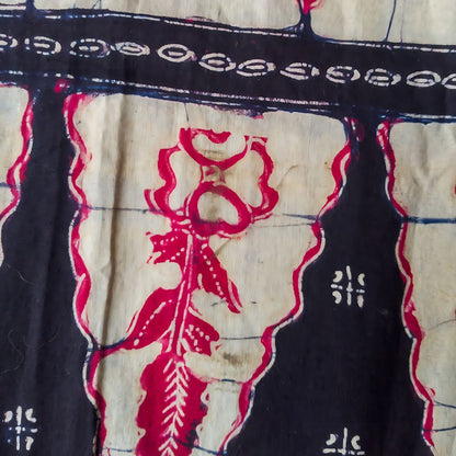 Vintage Red Black Shawl