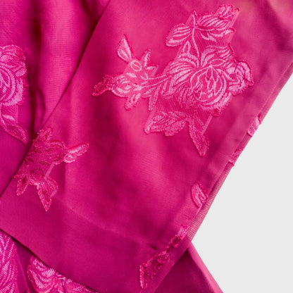 Vintage Pink Fuchsia Kutubaru Kebaya Rose Pattern