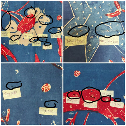 Vintage Hand Drawn Red-Blue "Bangbiron" Batik Sarung