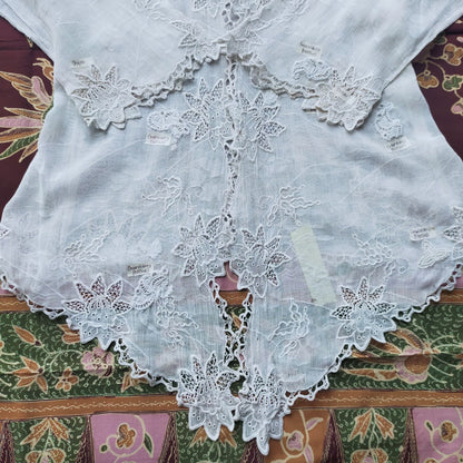 Vintage Indonesian European Lace Kebaya with Dutch Embroidery