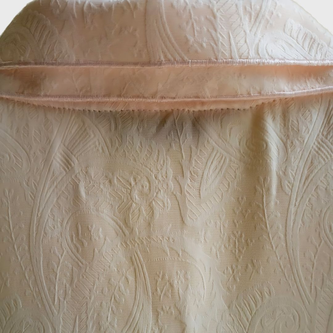 Vintage Double Colar Peach Long Sleeve Blouse