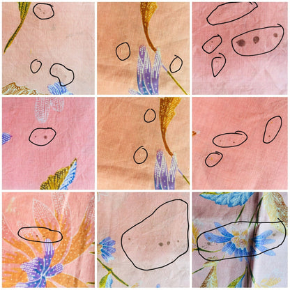 Vintage Indonesian Unsewn Sarong Hand Drawn Pink and Peach Batik