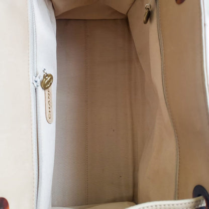 Vintage Quilted Diagonal Taupe Leather Shoulder Bag