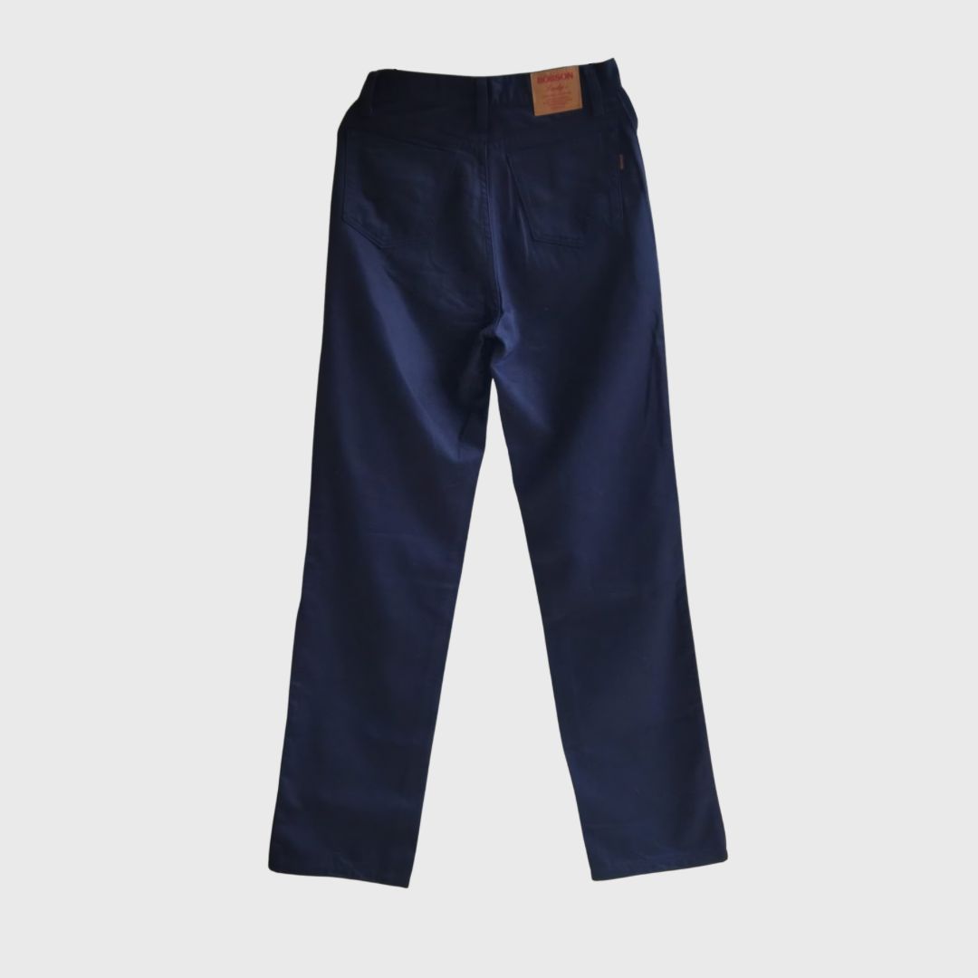 Vintage Black Denim Brown Accent Trousers