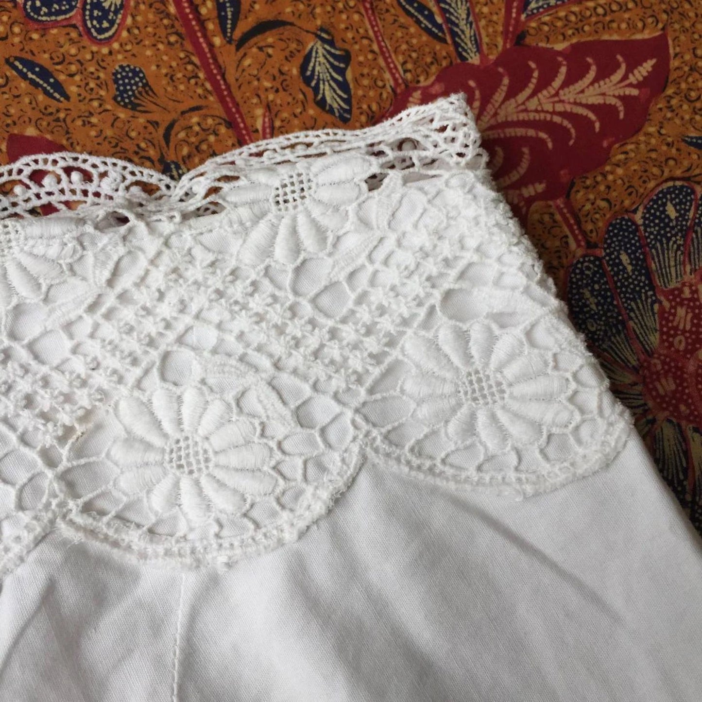 Vintage Indonesian Camisole with Dutch Lace
