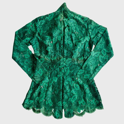 Vintage Green Lace Kebaya Kutubaru