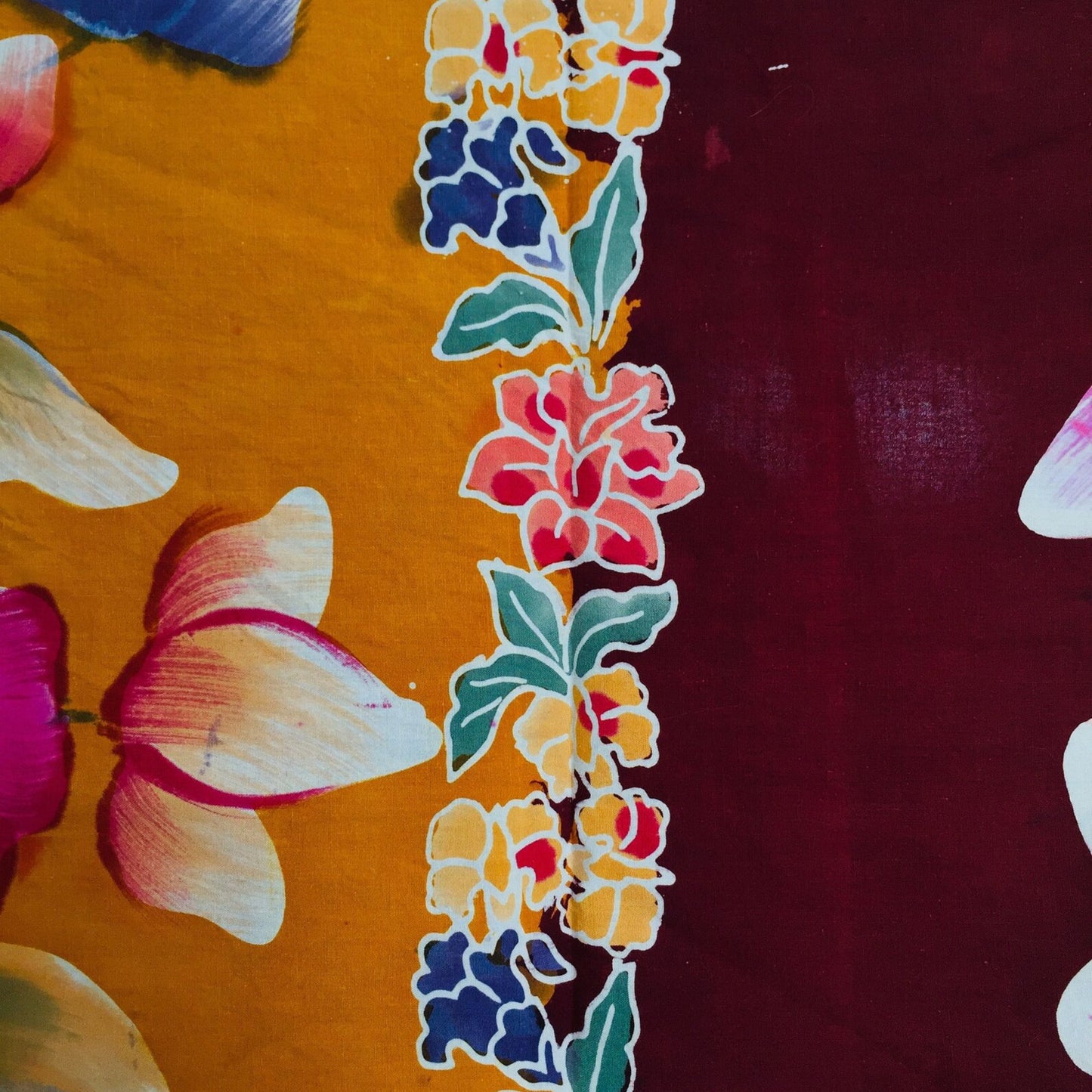 Vintage Indonesian Hand Drawn Batik 'Gendongan' (Baby Carrier) Lotus Motif