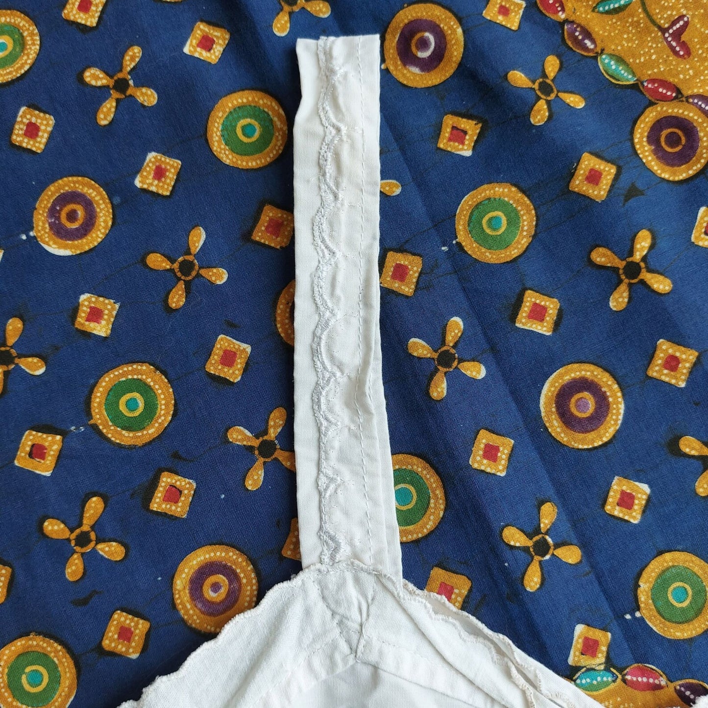 Indonesian Vintage White Camisole with Peacock Embroidery