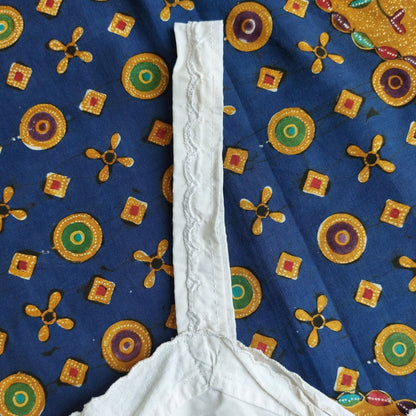 Indonesian Vintage White Camisole with Peacock Embroidery