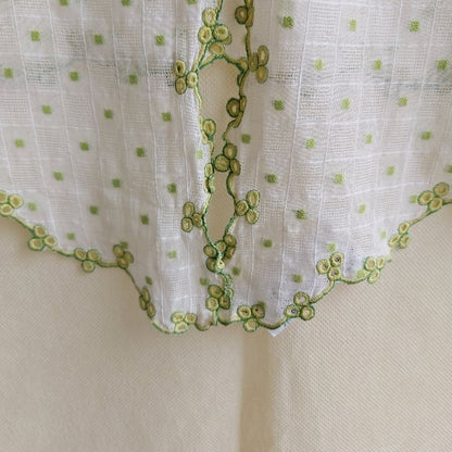Vintage White With Square Texture Encim Kebaya
