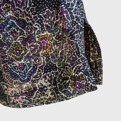 Vintage Floral Purple Blouse