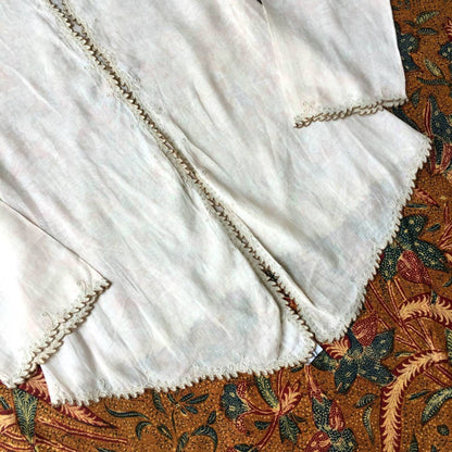 Vintage Ivory and Blush Pink Indonesian Kebaya with Floral Motif